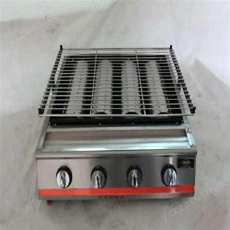 供应鑫恒佳台式设计电子打火SK-4大四头不锈钢烧烤炉 烤面筋炉