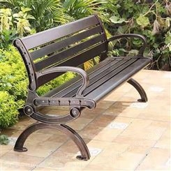 重庆渝北区公园椅户外长条椅子塑木铸铝铁艺带靠背防腐实木室外休闲庭院凳子