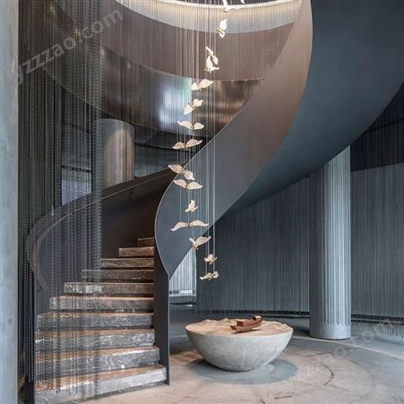 南京悬空楼梯钢钢制室内悬空楼梯设计整体弧形定制楼梯