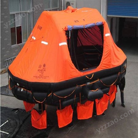 船用快速充气式救生筏开敞带顶篷两面游艇筏自动充气抛投式救生筏