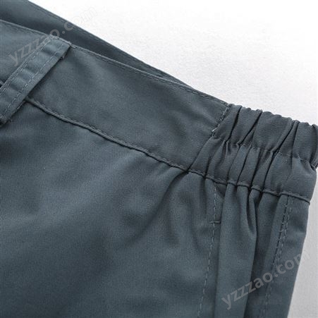 春夏款棉质通气休闲运动裤 男女同款工作中腰裤 舒适单色直筒长裤