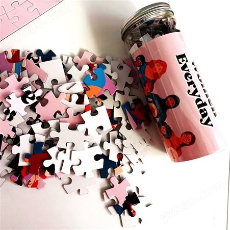 透明塑料试管拼图定制100片迷你管装瓶装 纸质儿童拼图印刷LOGO