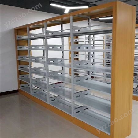 单面钢制书架阅读室档案资料架简易木护板双面图书架
