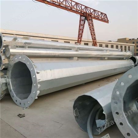 益明定制生产 35KV钢结构电力钢管 20米电力钢杆规格齐全