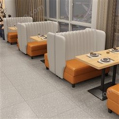 搏德森餐厅靠墙软包卡座沙发定制日料饭店中式餐饮西餐厅火锅店桌椅定做厂家