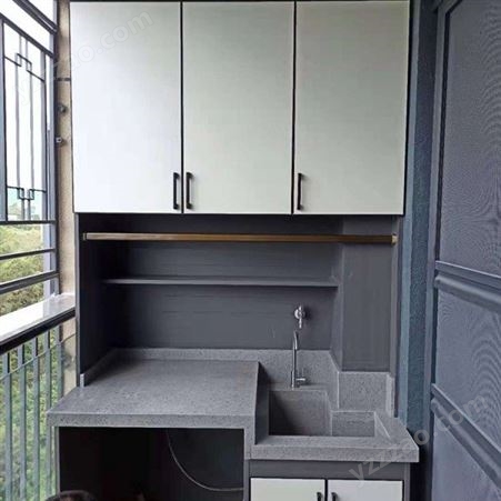 深圳全铝带镜一体组合阳台柜  全铝家居厂家定制安装