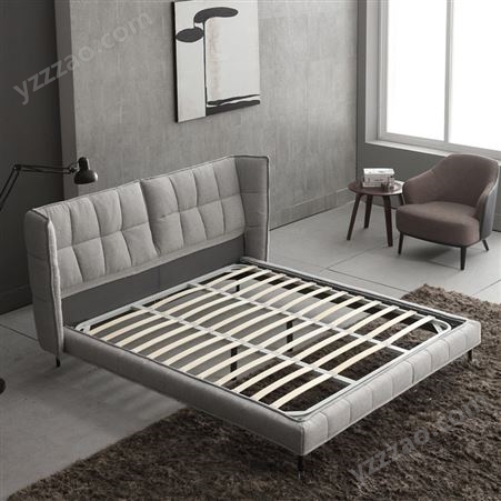 搏德森北欧现代布艺床1.2米可拆洗1.5米北欧实木床单双人床简约主卧婚床