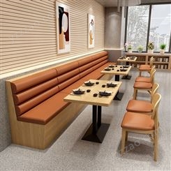 搏德森咖啡厅甜品店奶茶店西餐厅餐饮靠墙卡座沙发桌椅定制