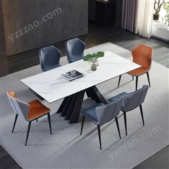 搏德森意式岩板可伸缩餐桌家用小户型长方形折叠餐桌椅组合现代简约饭桌