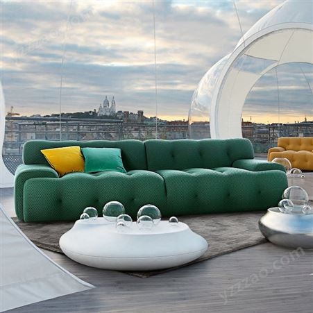 搏德森意式布艺沙发小户型客厅设计师轻奢创意北欧别墅方块沙发厂家