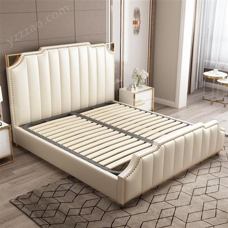搏德森轻奢现代大床1.8米1.5米公寓房小户型卧室床极简公主布艺床极简双人床