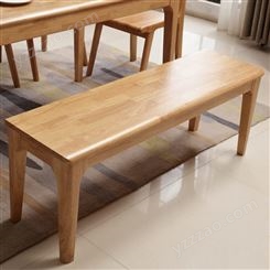 搏德森北欧实木长条凳客厅多人简易餐台椅子原木板凳长椅家用坐垫餐桌凳