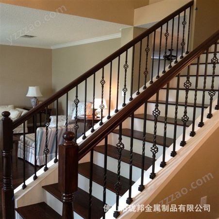 铁艺楼梯扶手 直线式别墅楼梯扶手 室内家用防锈楼梯扶手