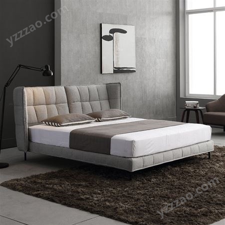 搏德森北欧现代布艺床1.2米可拆洗1.5米北欧实木床单双人床简约主卧婚床