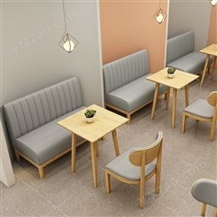 搏德森定制主题奶茶店卡座小吃店咖啡厅桌椅餐厅沙发桌椅组合餐饮家具定制厂家