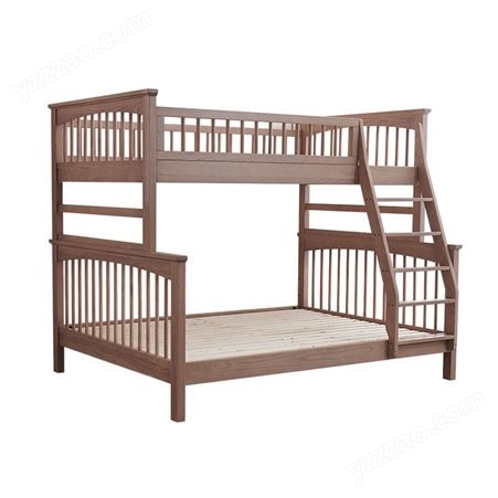 搏德森白蜡木子母床北欧风全实木上下床1.2米双层儿童床1.5米原木高低床