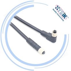 深圳厂家 微型传感器接头 M5连接器 注塑线束 3p4芯电缆组件IP67