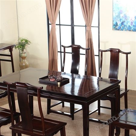 实木餐桌新中式家具组合 优悦隆升进口红木厂家定制