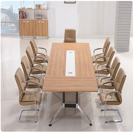 田梅雨 北京会议桌 钢木结合会议桌 培训桌 办公桌 板式会议桌