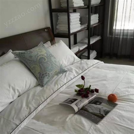 北京酒店宾馆床上用品 鑫艺诚酒店客房纯棉床单被罩定制生产